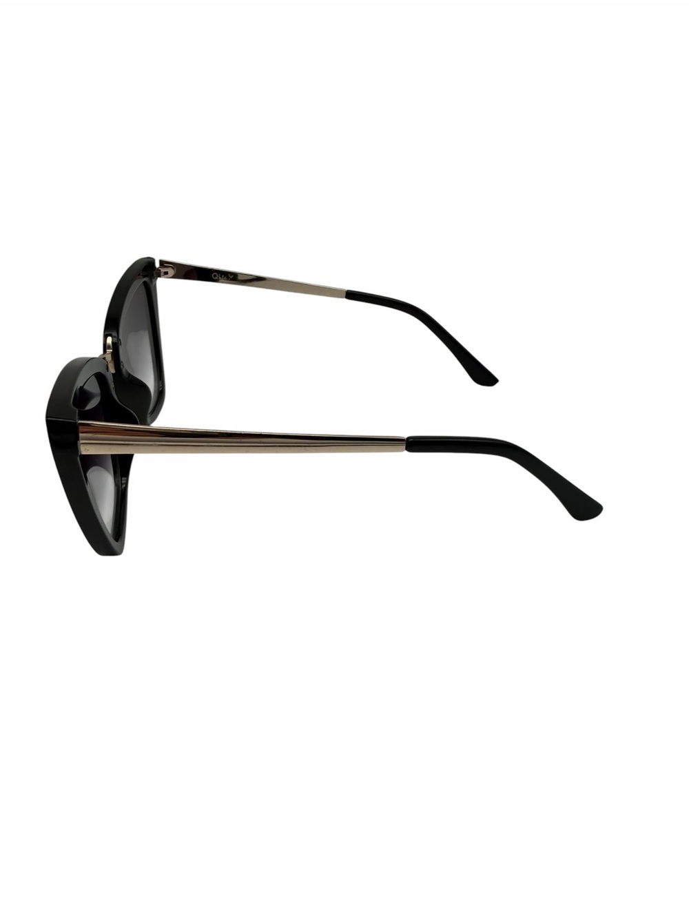 Quay Australia Reina Mini Black Cat Eye Sunglasses w/ Pouch - Picture 4 of 11